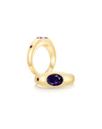 Twinlight Oval Signet Ring Both YG (Feb, Feb) - Eclat by Oui