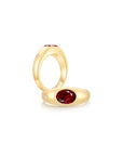 Twinlight Oval Signet Ring Both YG (Jan, Apr) - Eclat by Oui