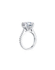 Diana Round Solitaire Pave Ring 4 Prong Side - Eclat by Oui