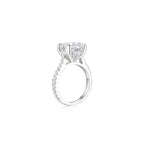 Diana Round Solitaire Pave Ring (4 Prong) WG (Side) - Éclat by Oui