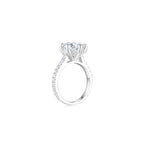 Diana Round Solitaire Pave Ring (6 Prong) WG (Side) - Éclat by Oui