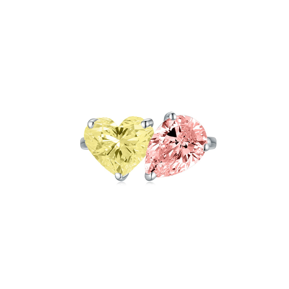 Toi et Moi Heart Pear Coloured Birth stones Nov and Oct - Eclat by Oui