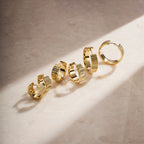 Fluted Plain Earrings YG (Small) (lifestyle) - Eclat by Oui