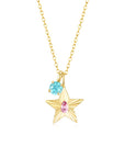 The Star Necklace with 4 Prong Solitaire Pendant YG (4mm) (Oct, Mar) - Eclat by Oui