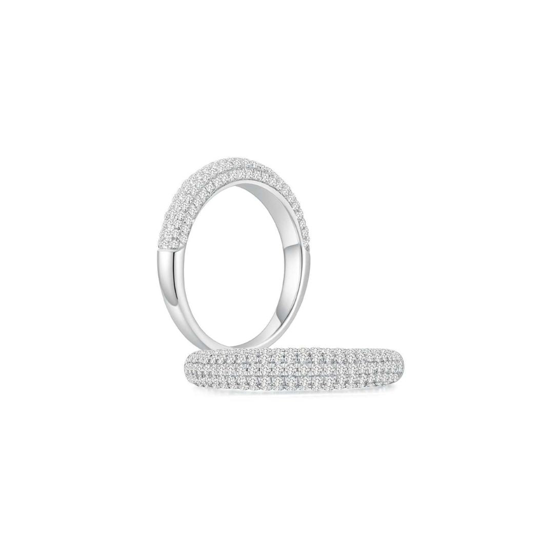 Cloud Puffy Pave Band (3.7mm) (Both) - Eclat by Oui