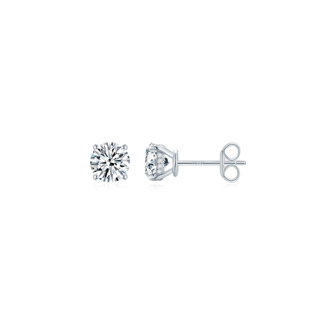 4 Prong Solitaire Ear Studs