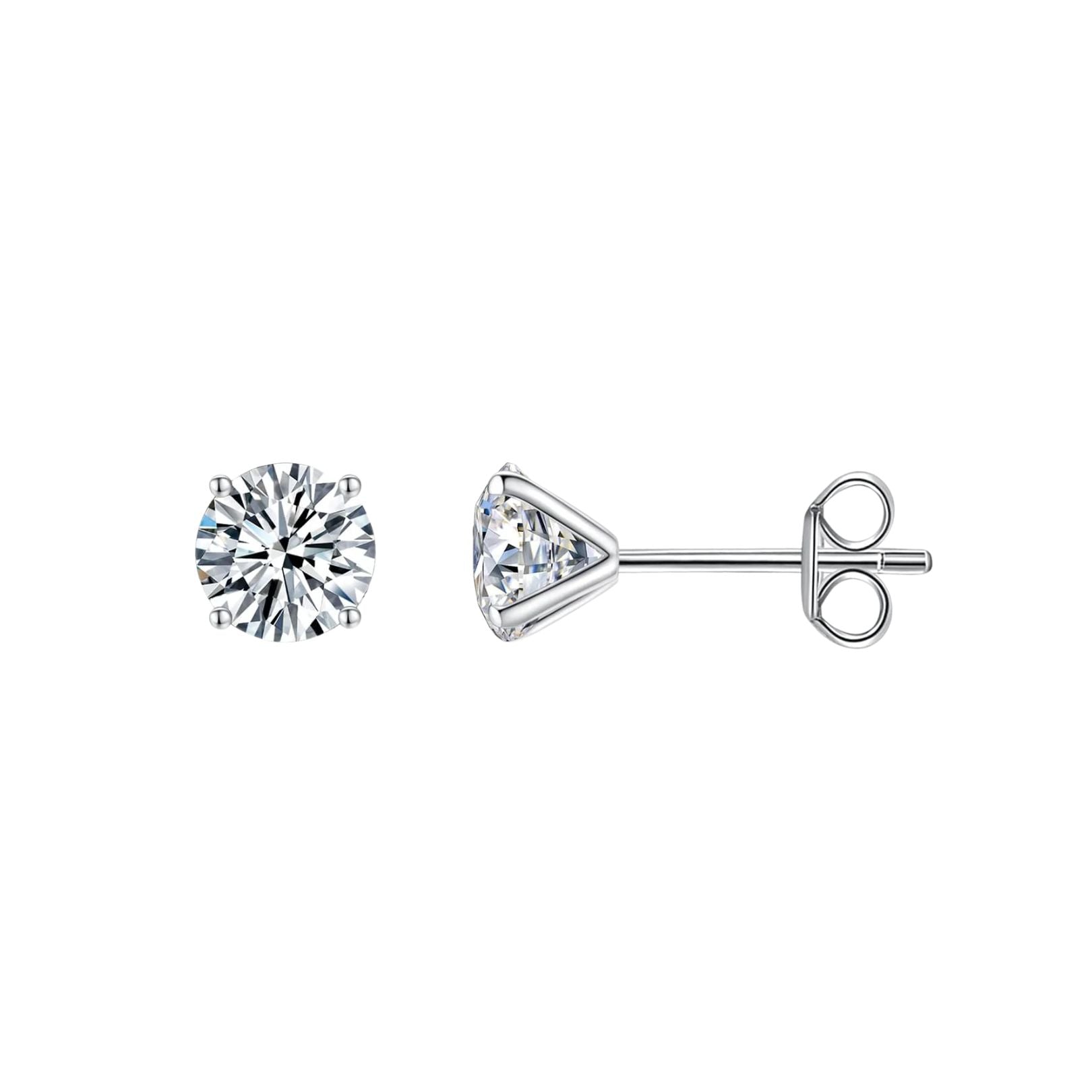 4 Prong Round Solitaire Ear Studs (Sample)