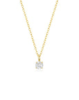 4 Prong Solitaire Pendant Necklace Apr (YG) - Eclat by Oui