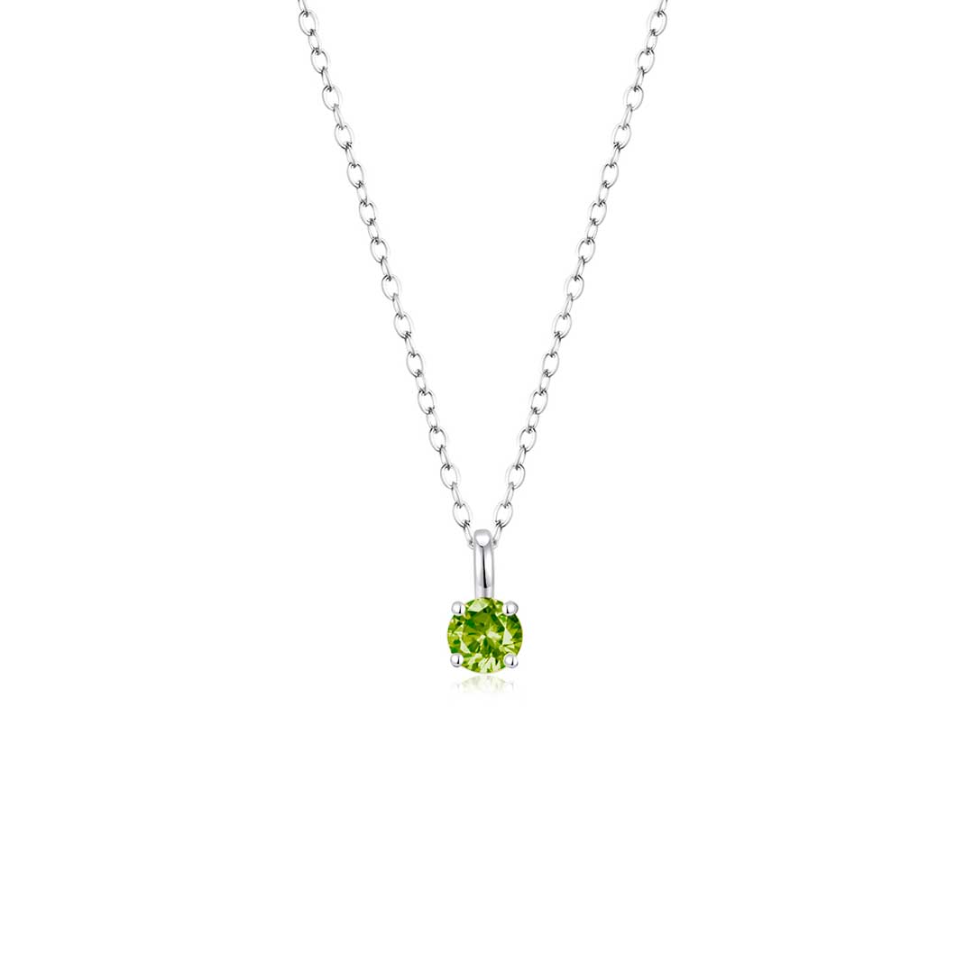 4 Prong Solitaire Pendant Necklace Aug (WG) - Eclat by Oui