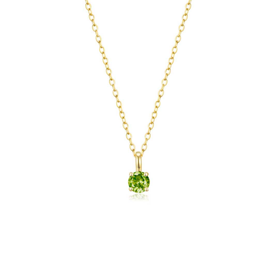 4 Prong Solitaire Pendant Necklace Aug (YG) - Eclat by Oui