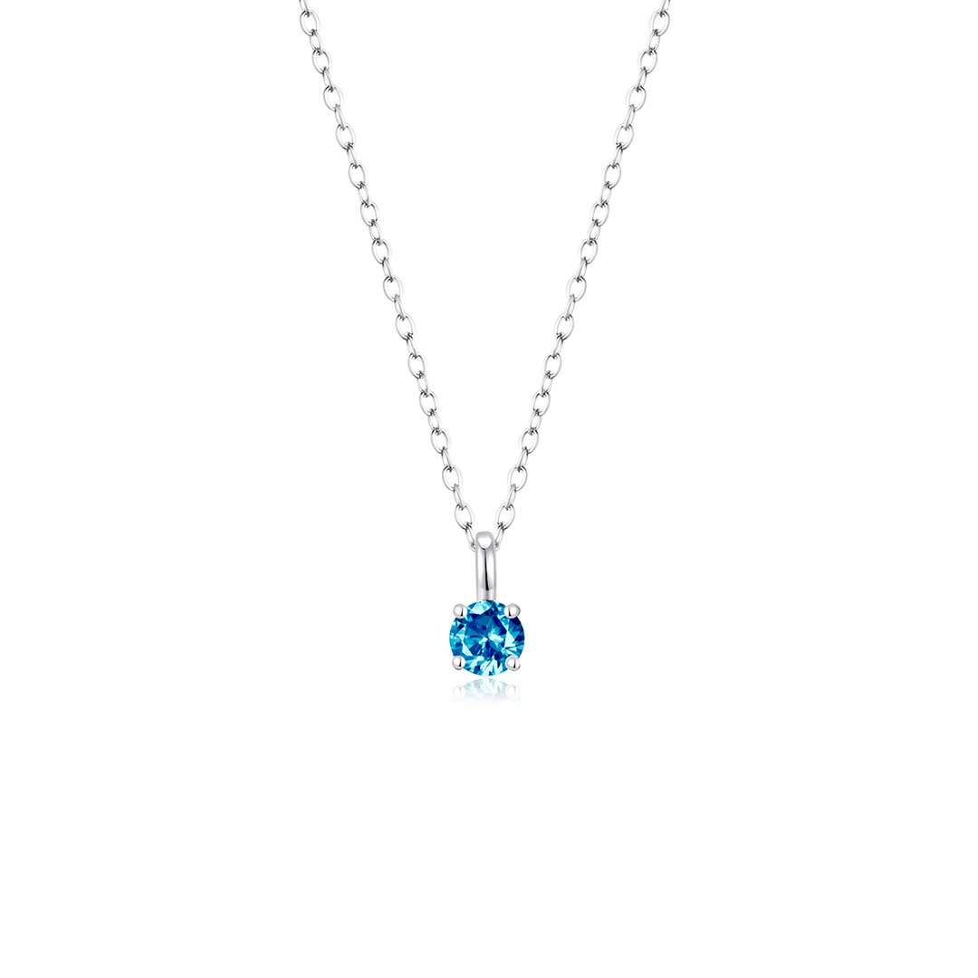 4 Prong Solitaire Pendant Necklace Dec (WG) - Eclat by Oui