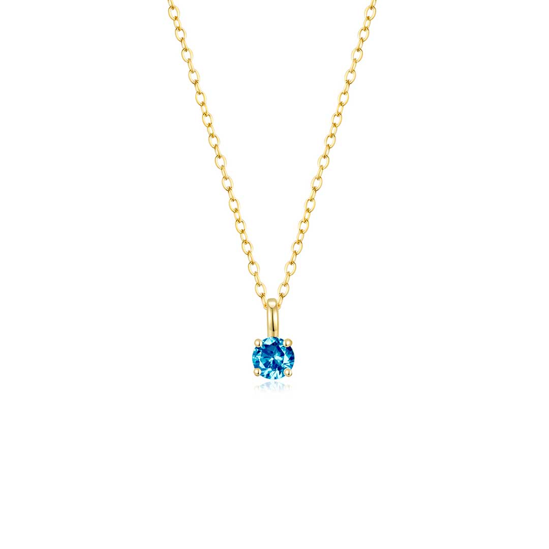 4 Prong Solitaire Pendant Necklace Dec (YG) - Eclat by Oui