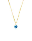 4 Prong Solitaire Pendant Necklace Dec (YG) - Eclat by Oui