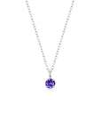 4 Prong Solitaire Pendant Necklace Feb (WG) - Eclat by Oui