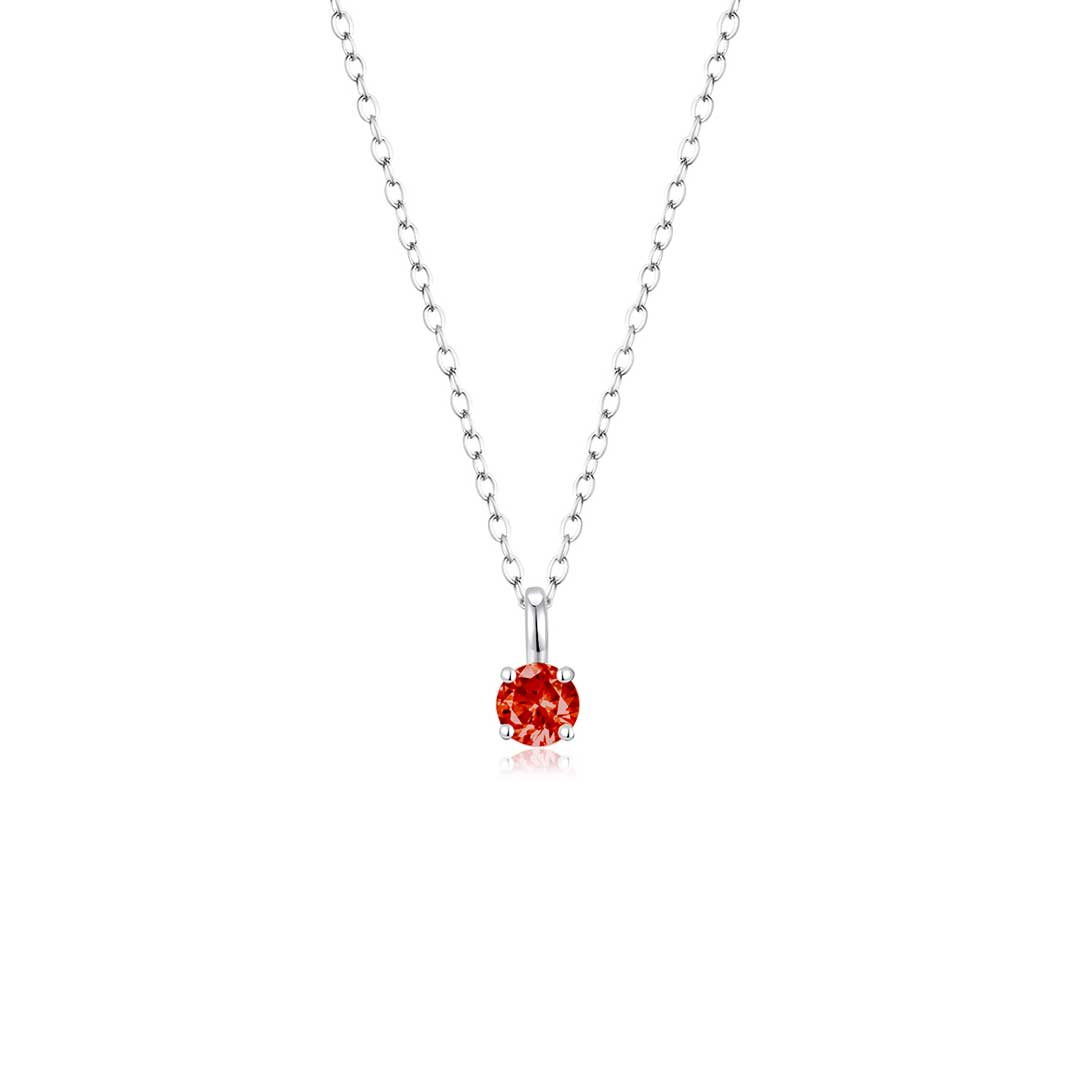 4 Prong Solitaire Pendant Necklace Jul (WG) - Eclat by Oui