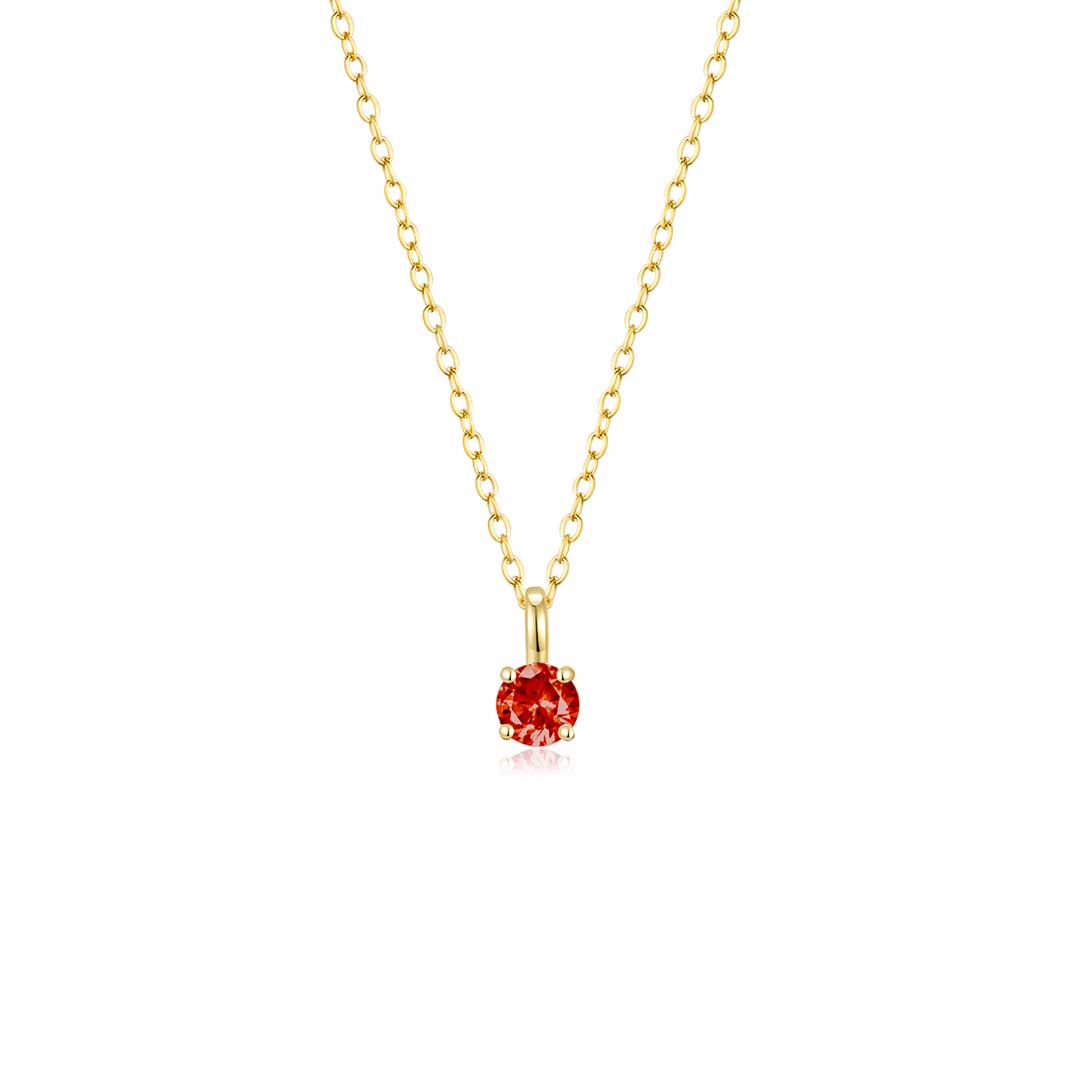 4 Prong Solitaire Pendant Necklace Jul (YG) - Eclat by Oui
