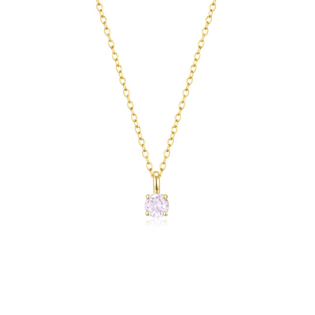 4 Prong Solitaire Pendant Necklace Jun (YG) - Eclat by Oui