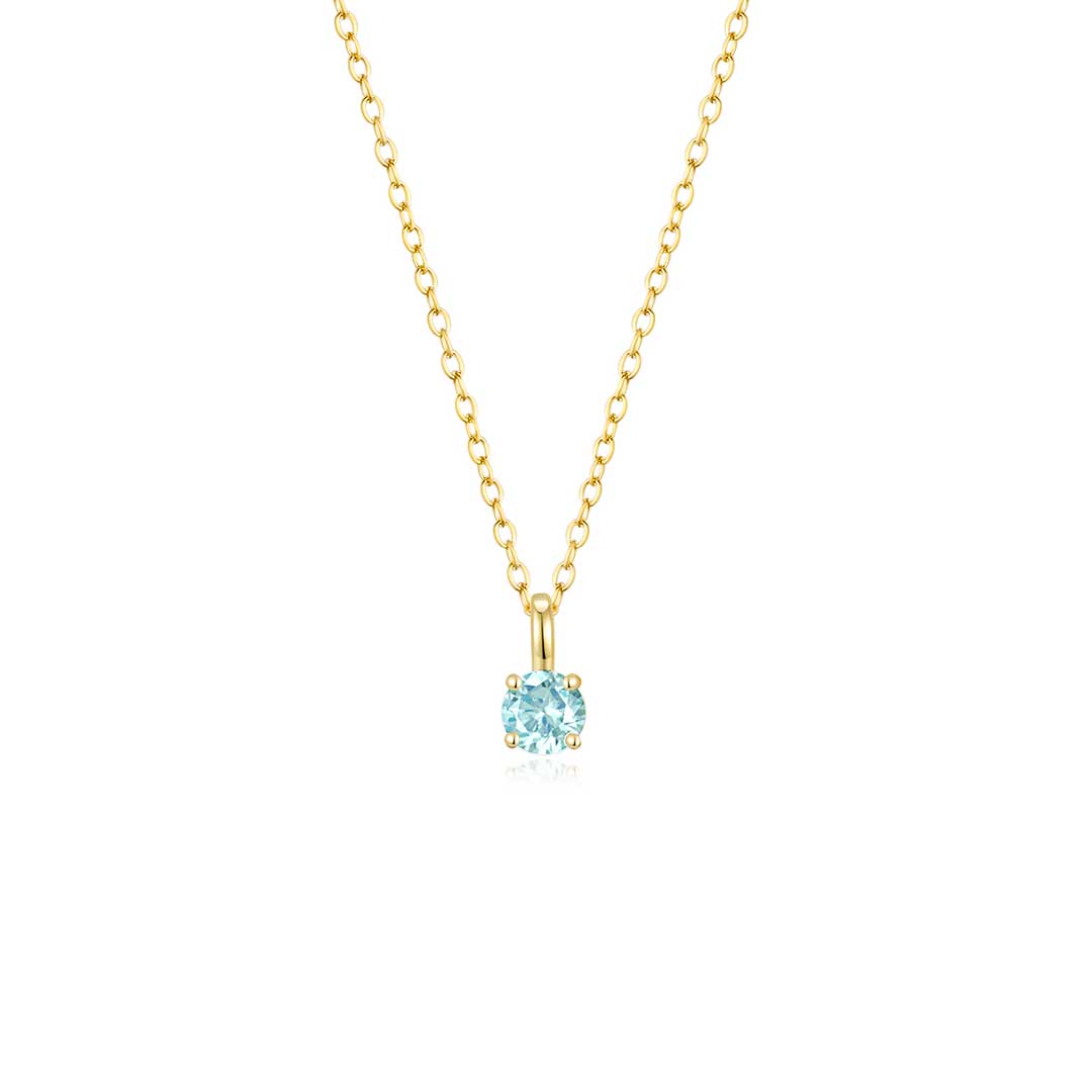 4 Prong Solitaire Pendant Necklace Mar (YG) - Eclat by Oui