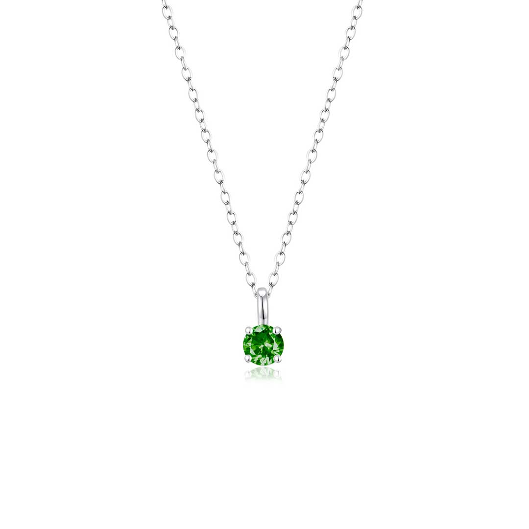 4 Prong Solitaire Pendant Necklace May (WG) - Eclat by Oui