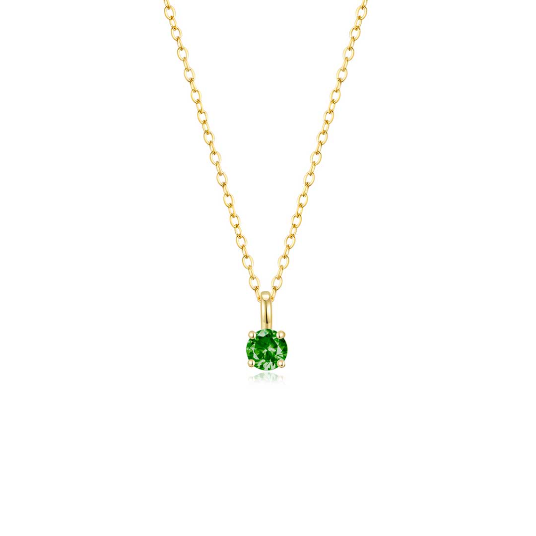 4 Prong Solitaire Pendant Necklace May (YG) - Eclat by Oui