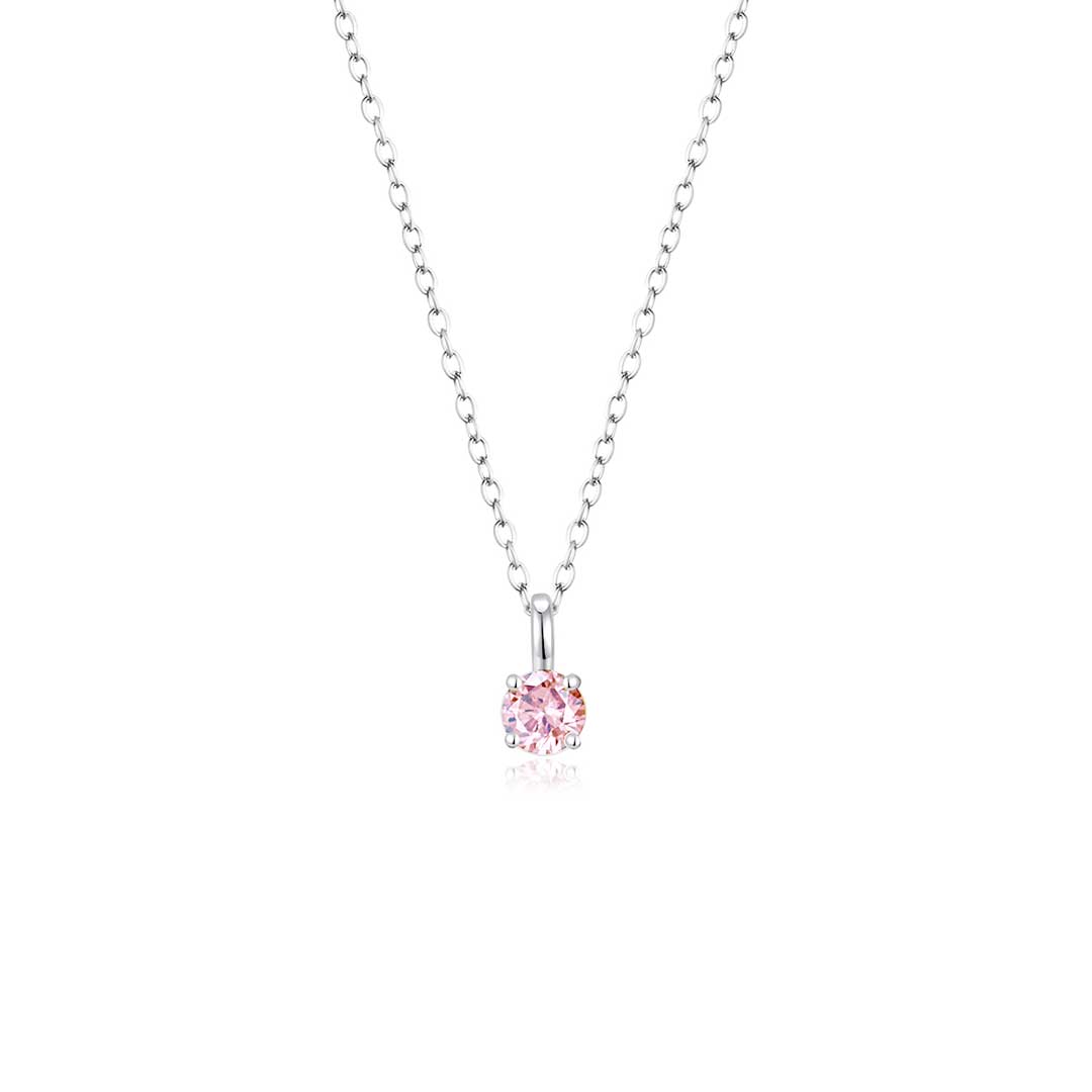 4 Prong Solitaire Pendant Necklace Oct (WG) - Eclat by Oui