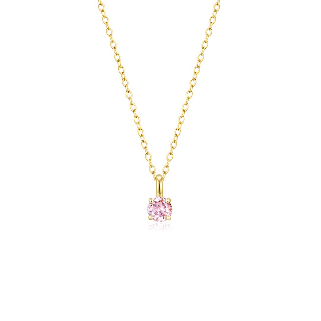 4 Prong Solitaire Pendant Necklace Oct (YG) - Eclat by Oui