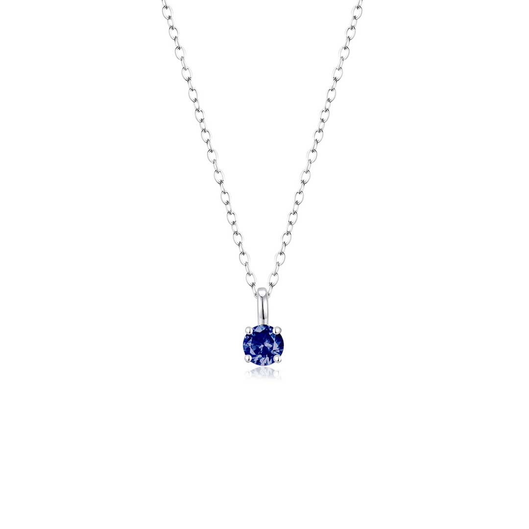4 Prong Solitaire Pendant Necklace Sep (WG) - Eclat by Oui