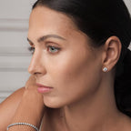 4 Prong Round Solitaire Ear Studs 1CT (Model) - Éclat by Oui