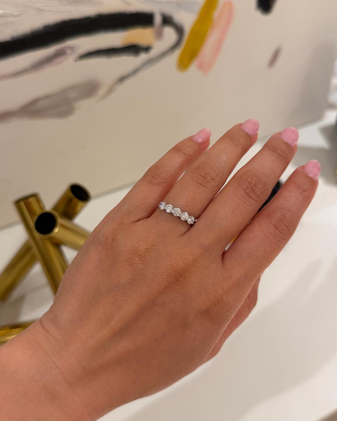 5-Stone Half Eternity Moissanite Ring (Model) - Éclat by Oui
