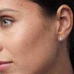 6 Prong Round Solitaire Ear Studs (Model) - Éclat by Oui