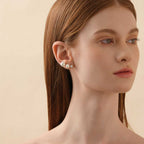 Anna Pearl Ear Climbers (2 Pearls) (Model) - Eclat by Oui