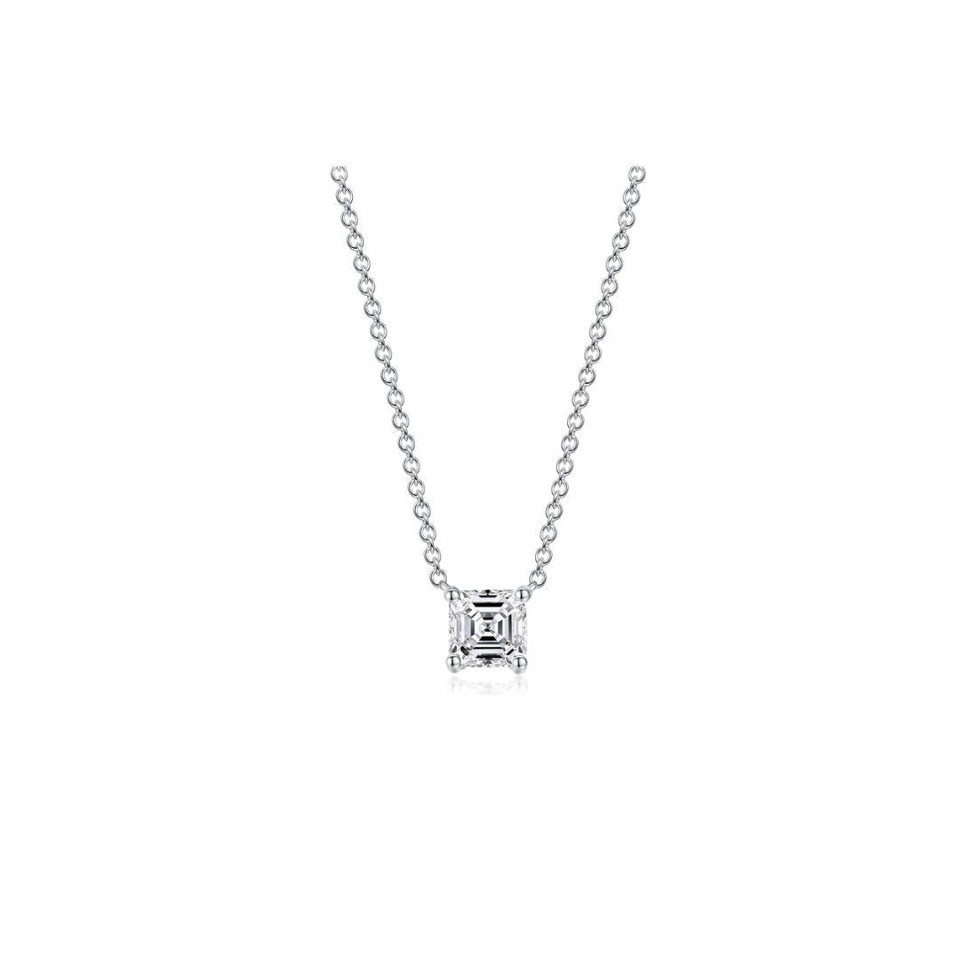 Asscher Solitaire Necklace (Front) - Eclat by Oui