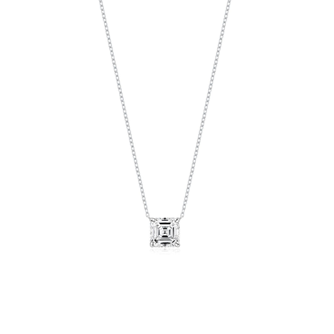 Asscher Solitaire Necklace (Front) - Eclat by Oui