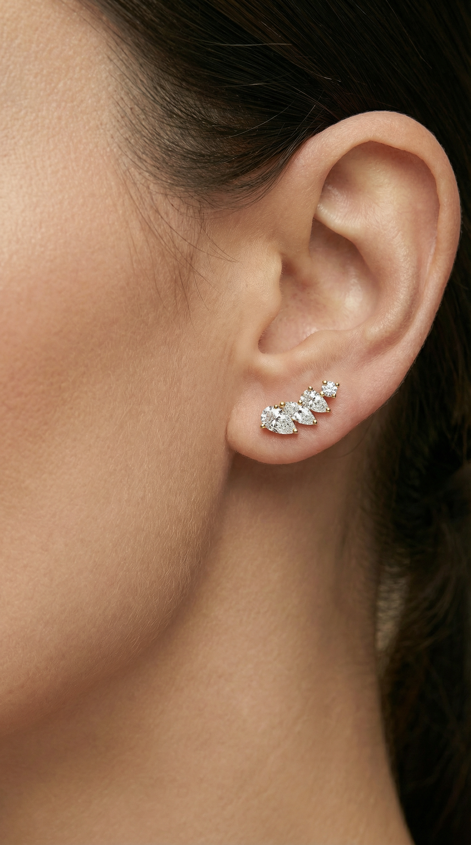 Aurelia Wing Ear Climbers (YG) (Close-up) - Eclat by Oui