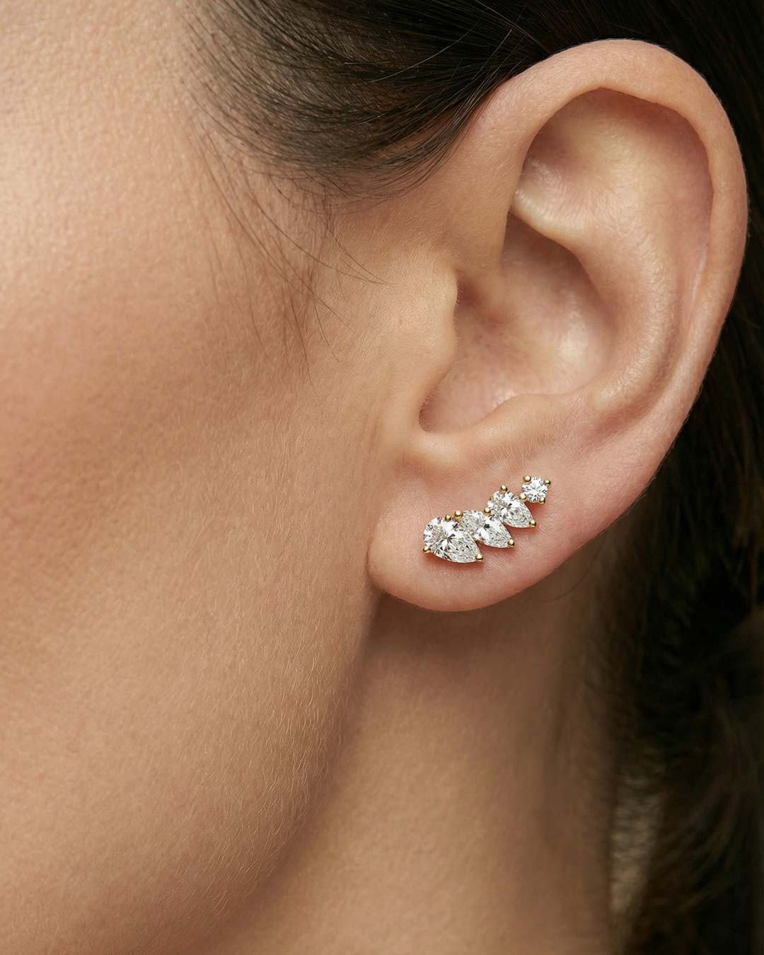 Aurelia Wing Ear Climbers CloseUp (AI Model) - Éclat by Oui