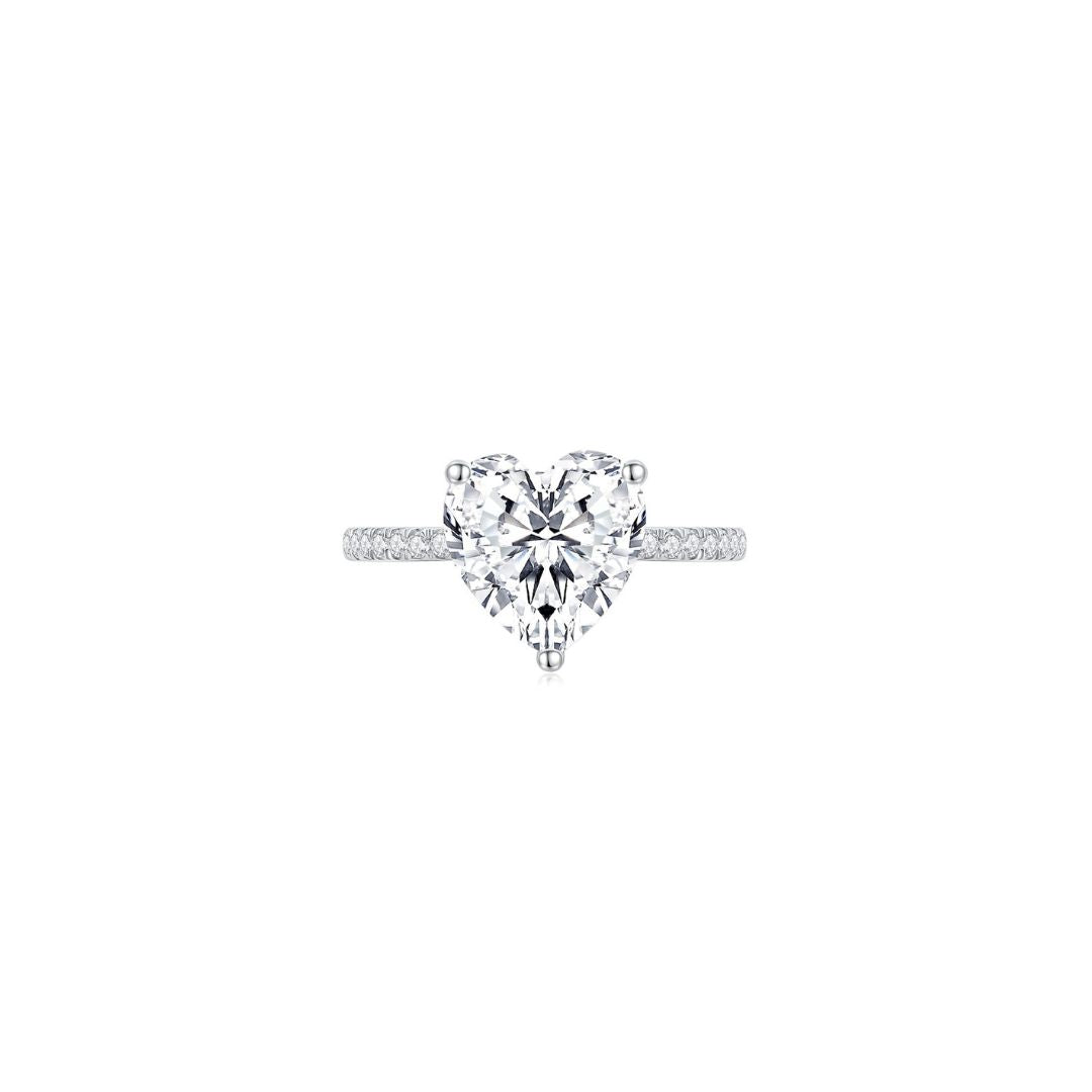 Calista Heart Solitaire Ring WG (Front) - Éclat by Oui