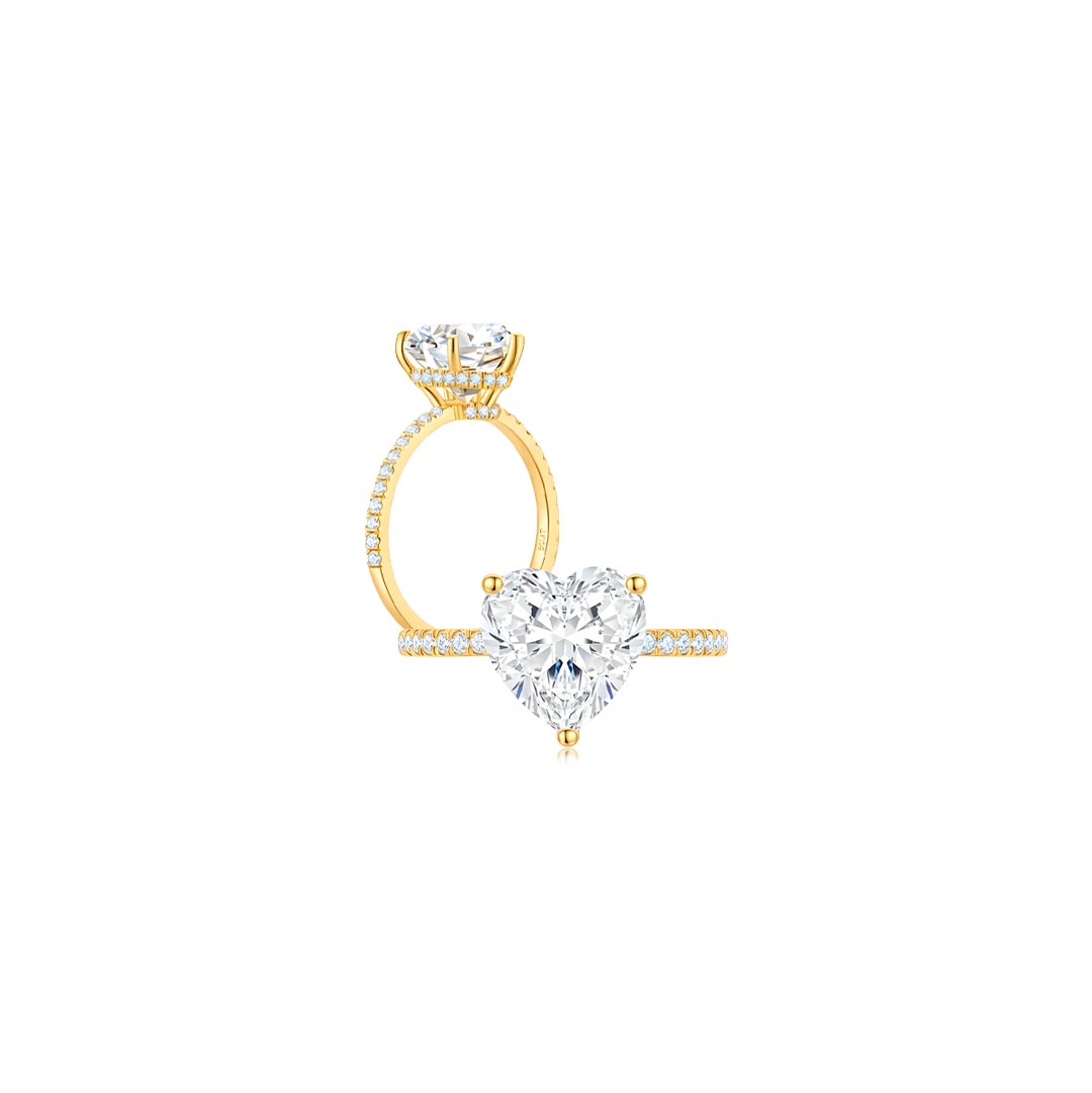 Calista Heart Solitaire Ring YG (Both) - Éclat by Oui