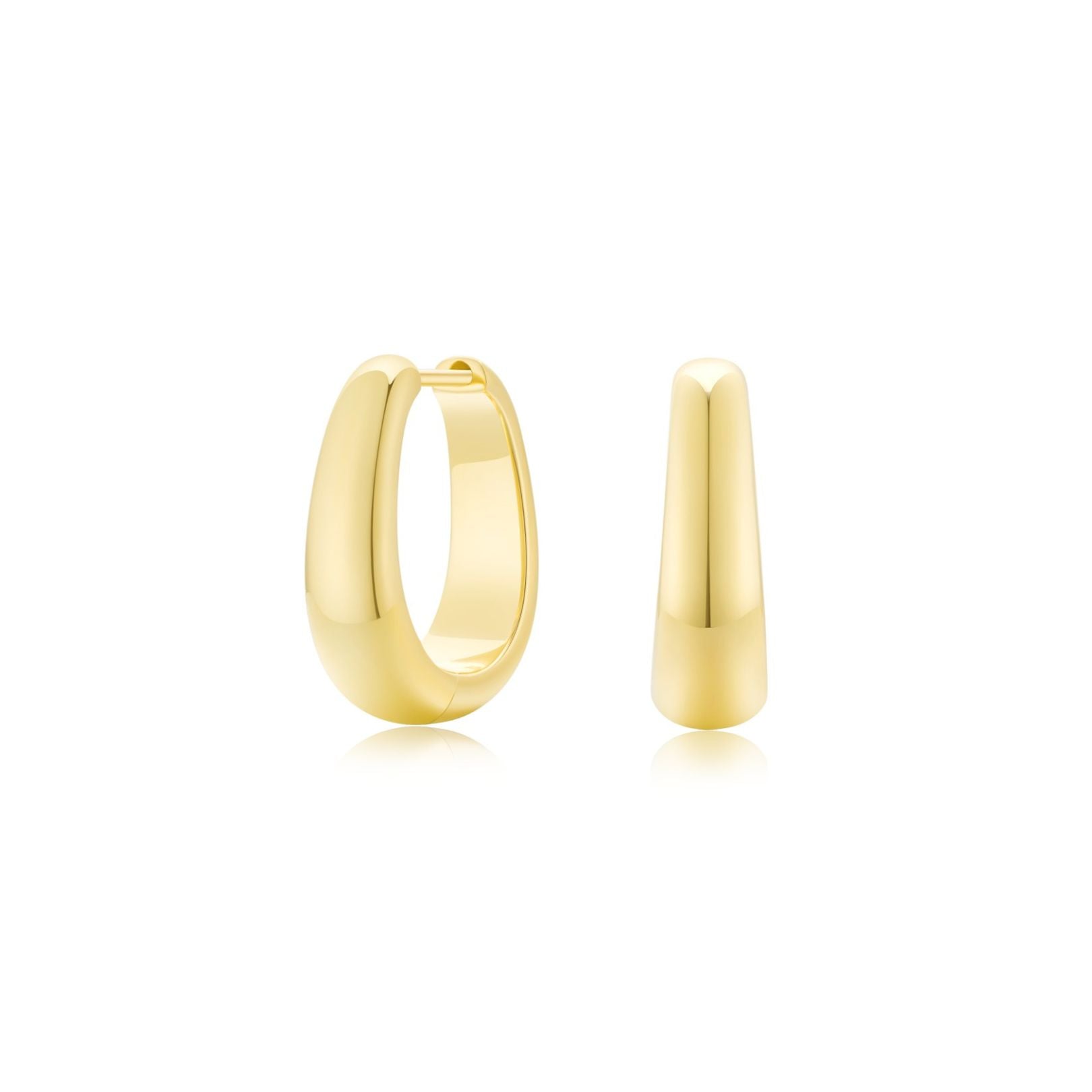 Camy Elongated Hooped Earrings (Small) YG - Eclat by Oui
