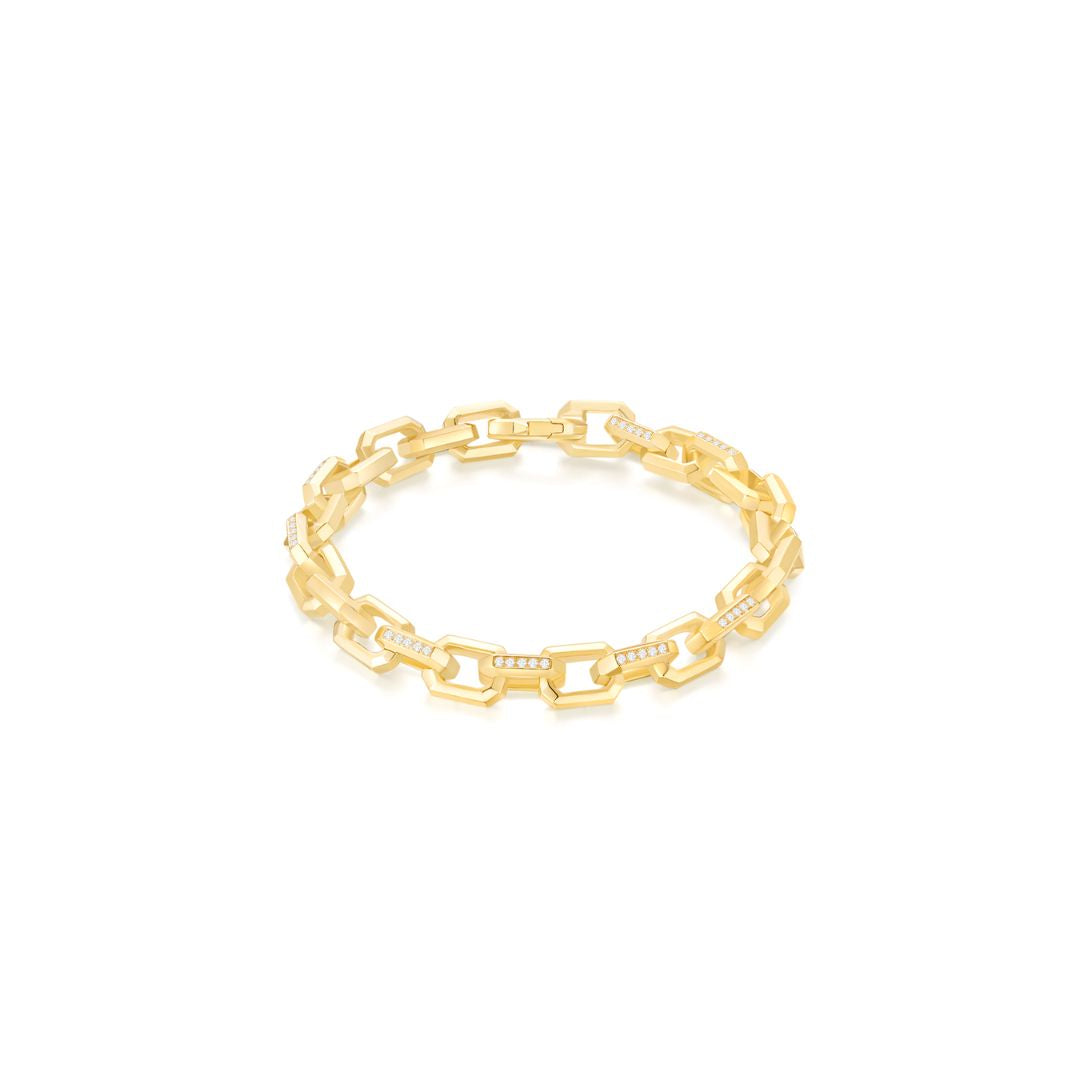 Chain of Time Pave Bracelet YG - Eclat by Oui