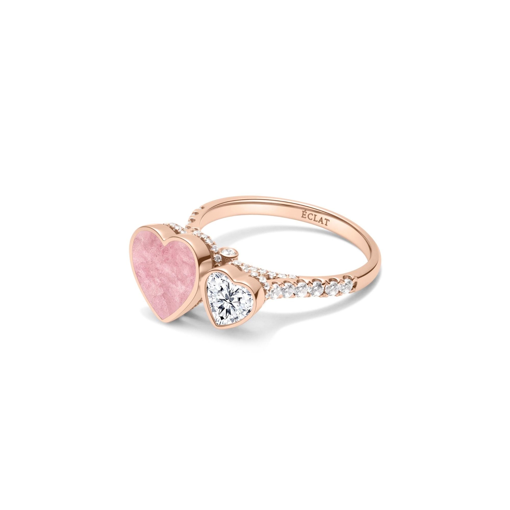 My Heart Rhodonite Ring (Rose Gold) (Side) - Eclat by Oui