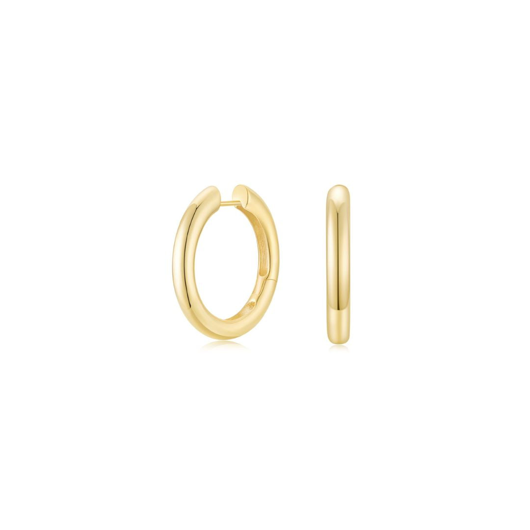 Chelsea Hoop Earrings (Medium - 30mm) YG - Eclat by Oui