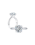 Eclat Classic Round Solitaire Plain Ring (4 Prong) in Solid 18k White Gold (Sample Preview)