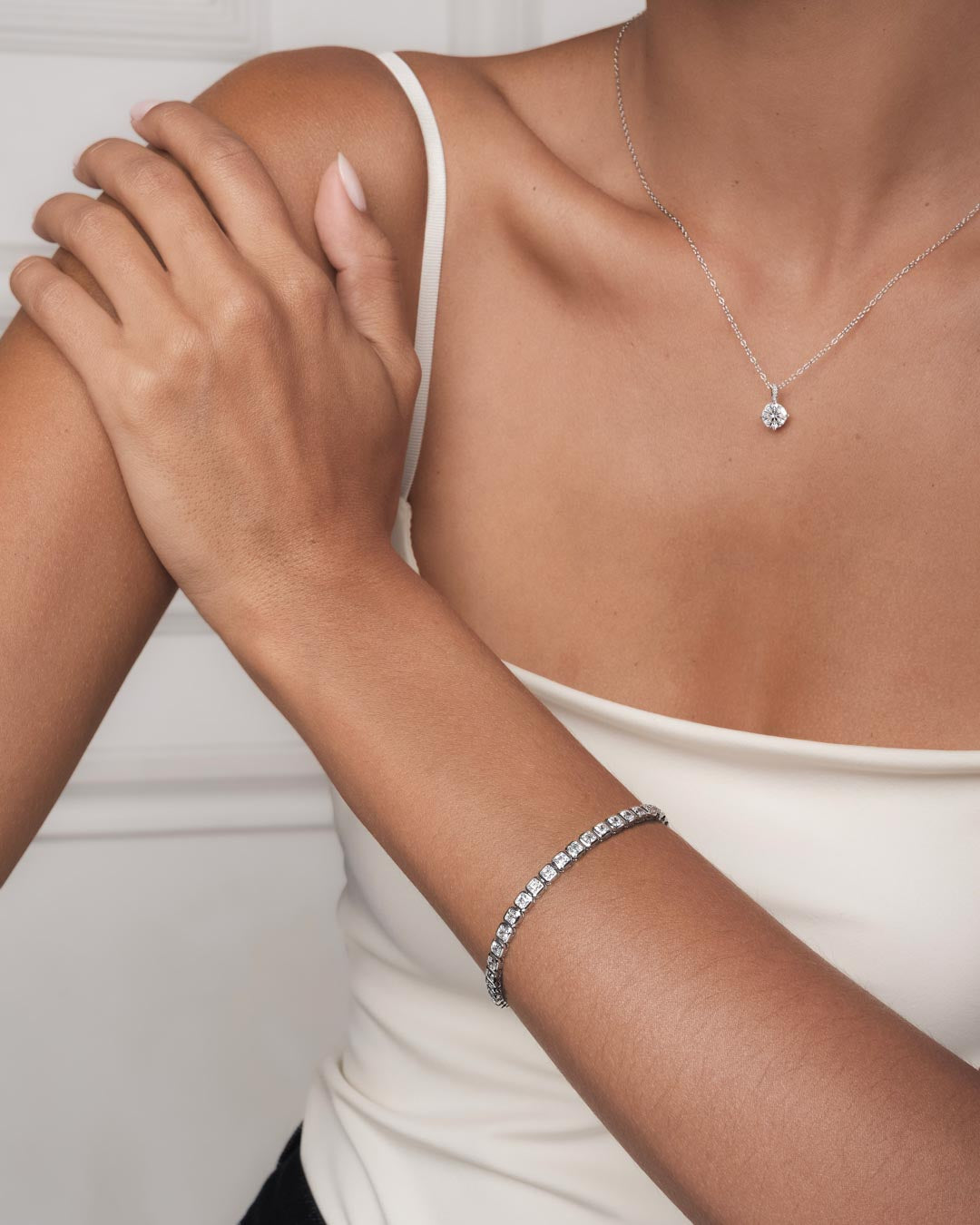 Chloe Bezel Tennis Bracelet (Model) - Éclat by Oui