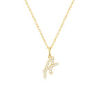 Classic Script Initial Necklace Yellow Gold (A) - Eclat by Oui