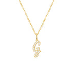 Classic Script Initial Necklace Yellow Gold (G) - Eclat by Oui