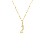 Classic Script Initial Necklace Yellow Gold (I) - Eclat by Oui