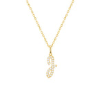 Classic Script Initial Necklace Yellow Gold (J) - Eclat by Oui