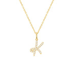 Classic Script Initial Necklace Yellow Gold (K) - Eclat by Oui