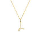 Classic Script Initial Necklace Yellow Gold (L) - Eclat by Oui