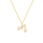 Classic Script Initial Necklace Yellow Gold (M) - Eclat by Oui